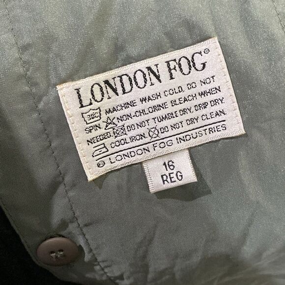 Vintage London Fog Light Spruce Green Trench Coat Removable Wool Liner - Picture 14 of 16